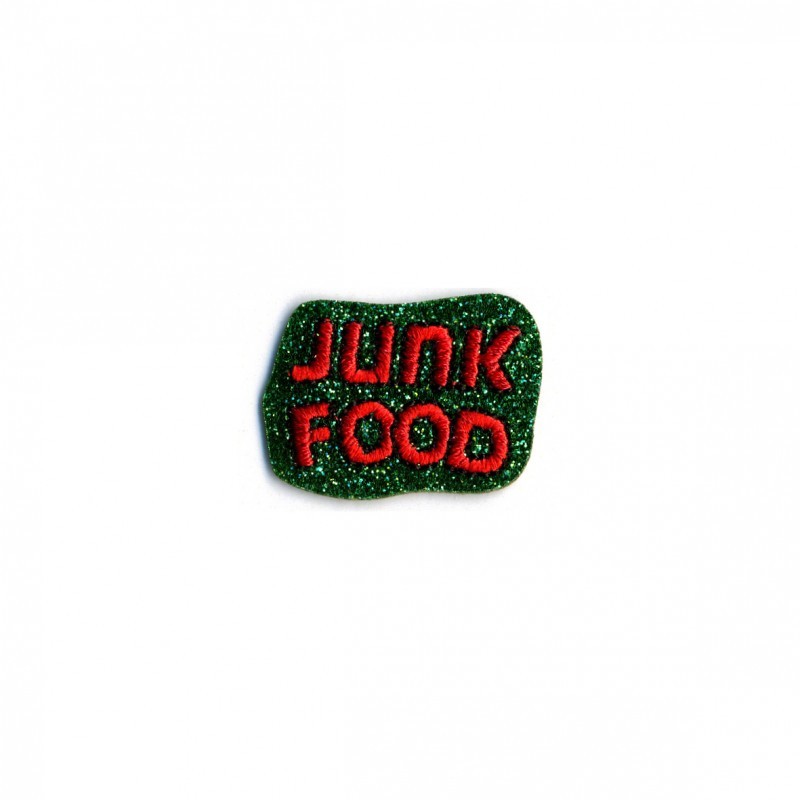 Junk food 3x2,5cm - Vert paillettes