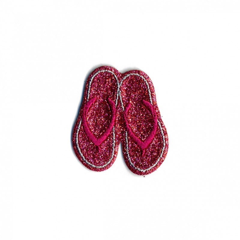 Tongs paillettes 4x3cm - Rose paillette