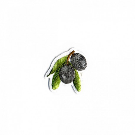 Ecusson fruits brodes - Olive 3x2,5cm