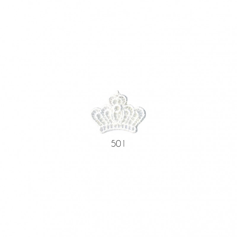 Couronne broderie 2x3cm - Blanc