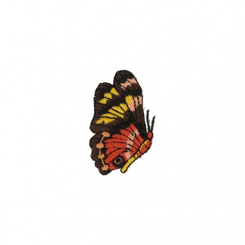 Ecussons papillons - Marron/rouge