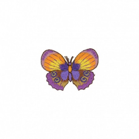 Ecussons papillons - Violet/orange