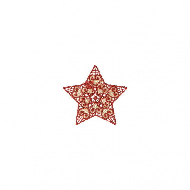 Ecusson etoile brodee - Rouge/beige