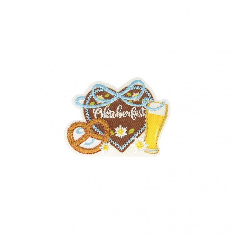 Ecusson oktoberfest - Coeur marron