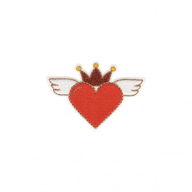 Ecusson coeur avec aile - Rouge