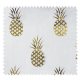 Tissu Organza Ananas Or Fond Blanc