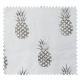 Tissu Organza Ananas Argent Fond Blanc