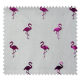 Tissu Organza Flamant Fuchsia Fond Gris