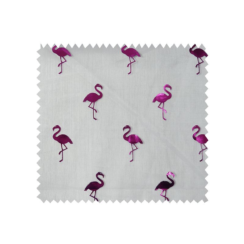 Tissu Organza Flamant Fuchsia Fond Gris