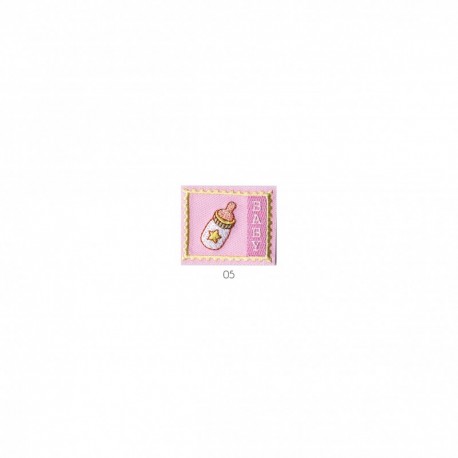 Etiquette baby - Biberon rose