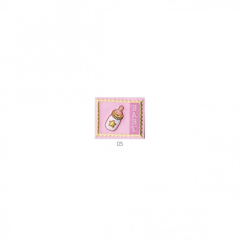 Etiquette baby - Biberon rose