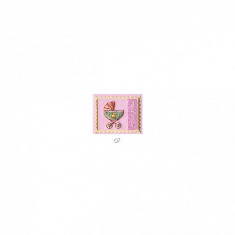 Etiquette baby - Poussette rose