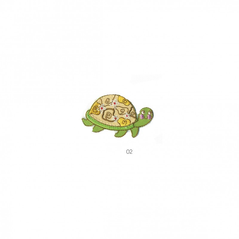 Animaux verts fleuris - Tortue