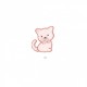 Chat/mouton peluche - Chat rose 5,5x5