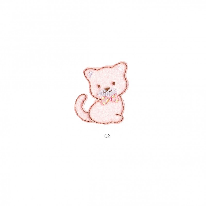 Chat/mouton peluche - Chat rose 5,5x5