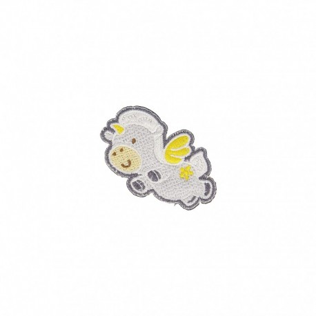 Ecussons doux bebe - Licorne gris