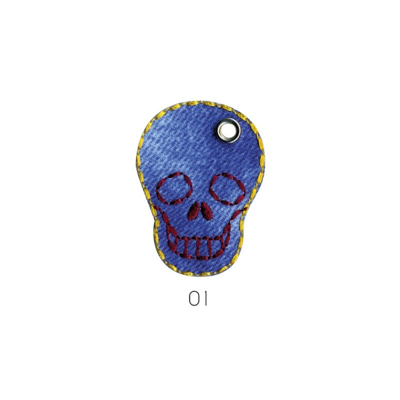 Motif en jean - Tête de mort
