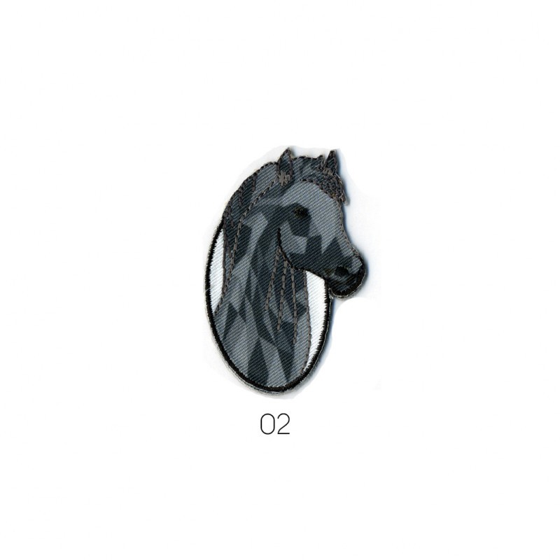 Tete de cheval 5,5x3,5 - Gris