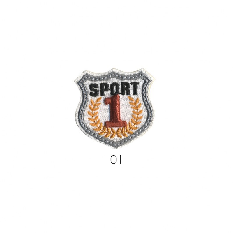 Blason sport 4x4cm - Blanc