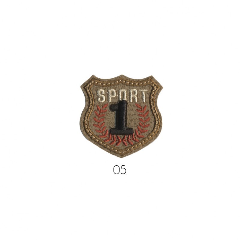 Blason sport 4x4cm - Beige