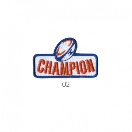 Ecusson champion 3x5 - Rugby