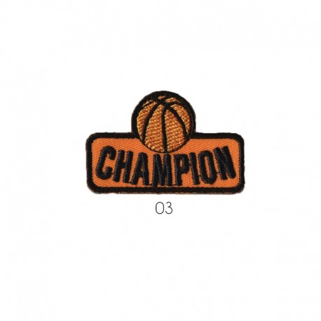 Ecusson champion 3x5 - Basket