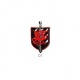 Blason dragon 6x3,5cm - Fond noir/rouge