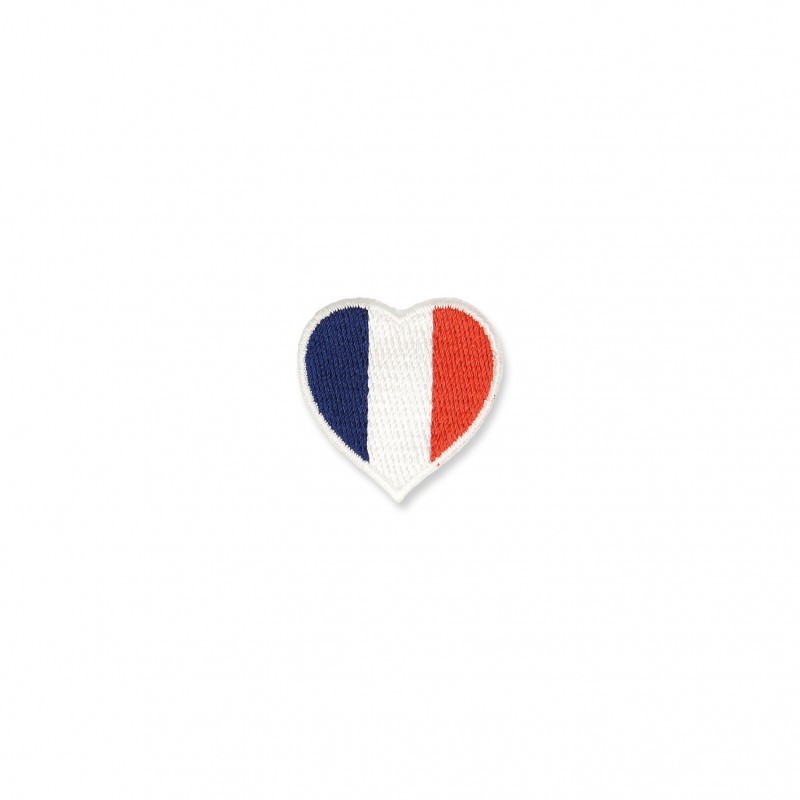 Ecusson petit coeur fr - Bleu/blanc/rge