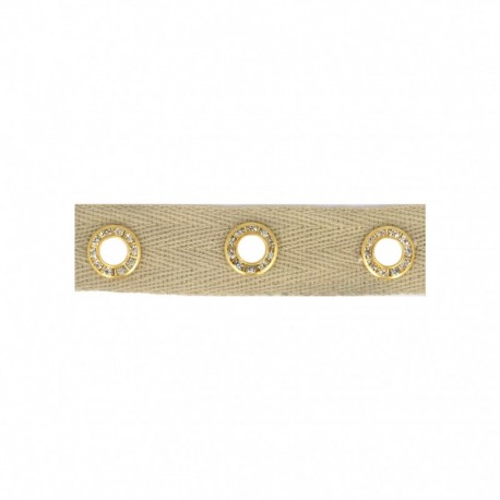 Bande oeillets strass20mm