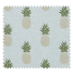 Tissu Imprimé Ananas Fond Uni Vert