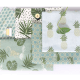 Tissu Imprimé Petite Feuille Fond Vert