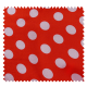 Tissu Satin Carnaval Pois Blanc Fond rouge