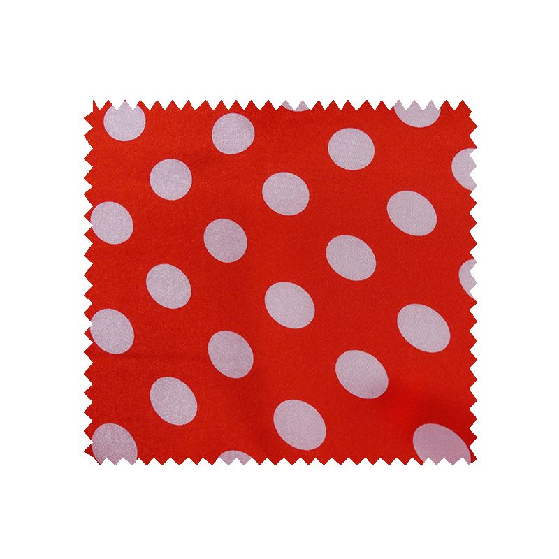 Tissu Satin Carnaval Pois Blanc Fond rouge