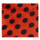 Tissu Satin Carnaval Pois Noir Fond Rouge