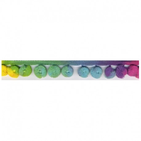 Galon pompons multicolor