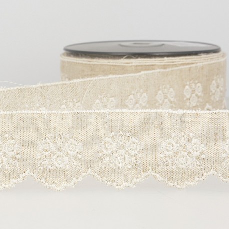 Broderie base lin  Beige - 