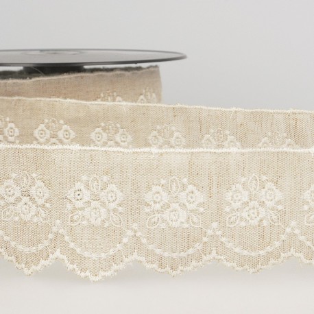 Broderie base lin  Beige - 
