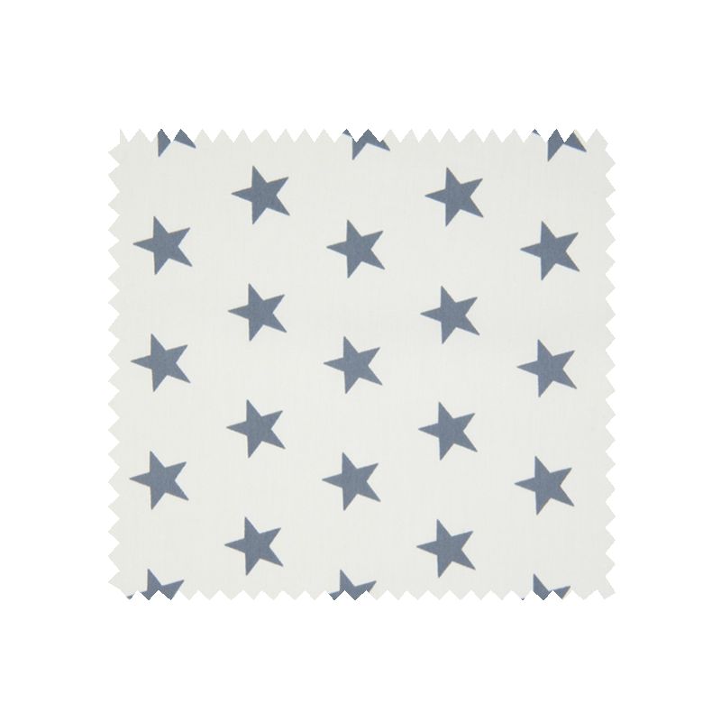 Tissu Coton Popeline Grosse Etoile Grise