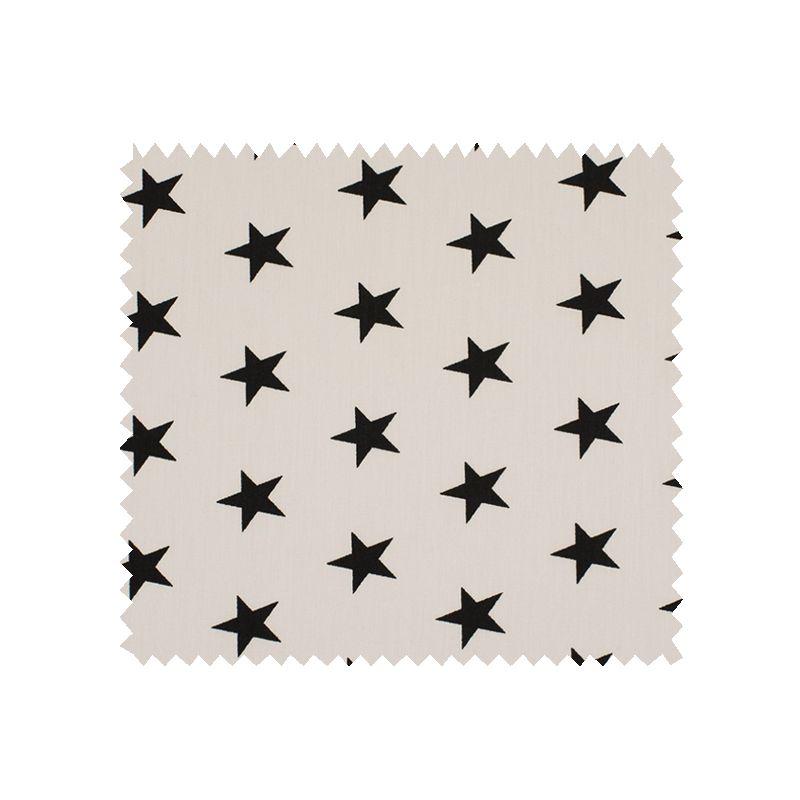 Tissu Coton Popeline Grosse Etoile Noir
