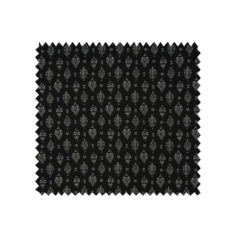 Tissu Crêpe Imprimé Losange Noir
