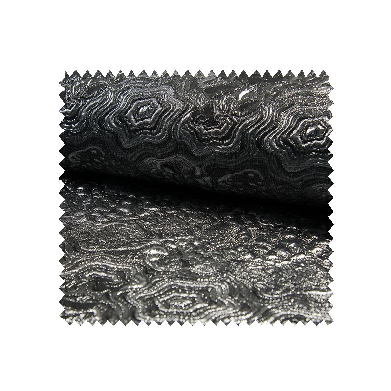 Tissu Brocard Fleur Argent