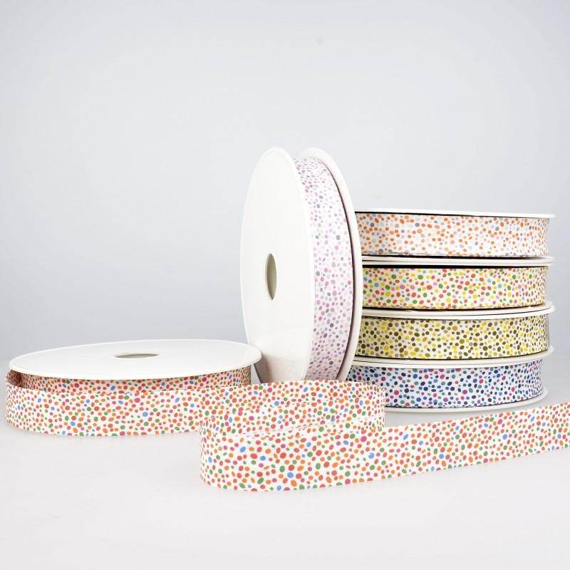 Biais imprimé confettis