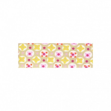 Biais replié pois fleurs 27mm