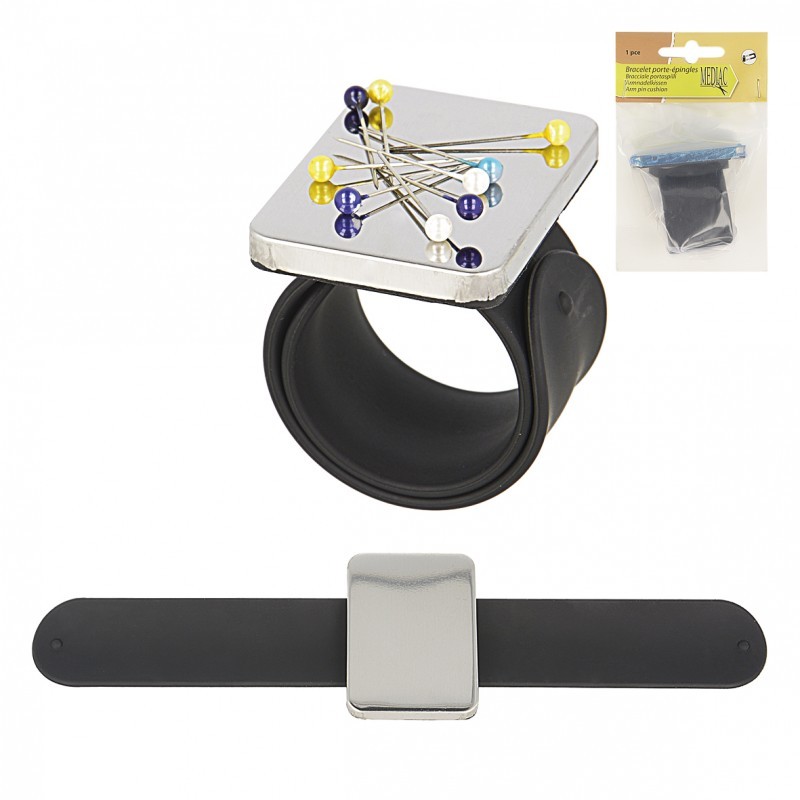 Bracelet Porte-Epingles Magnétique Noir