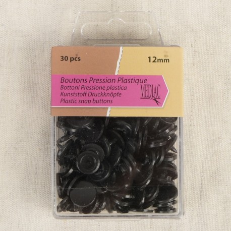 Bouton pression plastique 12mm  - 30 pièces