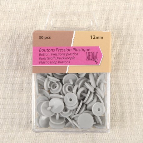 Bouton pression plastique 12mm  - 30 pièces