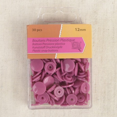 Bouton pression plastique 12mm  - 30 pièces