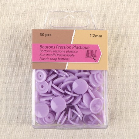 Bouton pression plastique 12mm  - 30 pièces