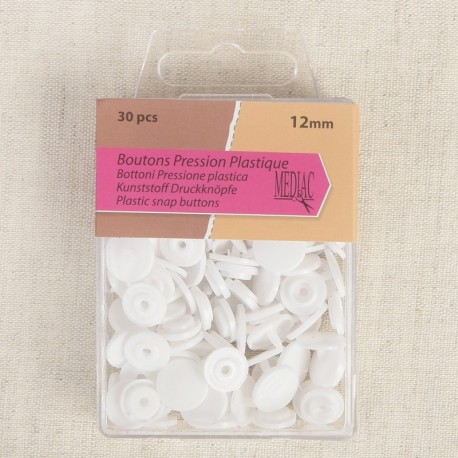 Bouton pression plastique 12mm  - 30 pièces