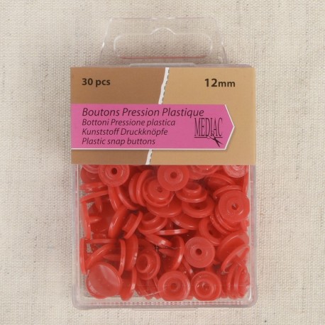 Bouton pression plastique 12mm  - 30 pièces